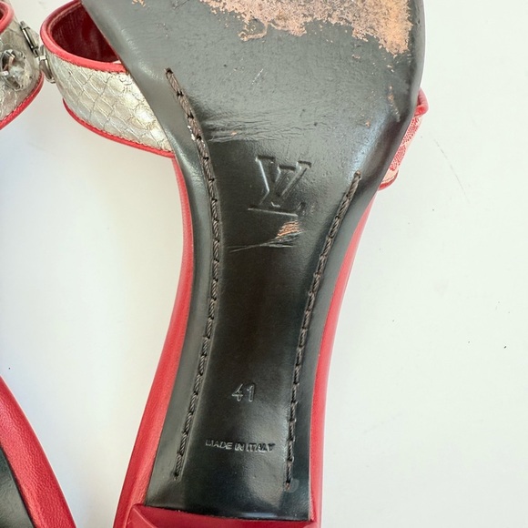 Louis Vuitton Vintage Red Pink Cherry blossom monogram Takashi Murukami mules 41 - Picture 7 of 11